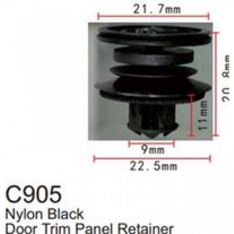 Клипса для крепления внутренней обшивки а/м Ягуар/ европейских а/м пластиковая (100шт/уп.)
