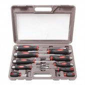 Набор отверток силовых магнитных "Profi"10пр.(SL:6.5х38мм,5.5х100мм,6.5х125мм; PH:1х38мм,1х75мм,2х125мм,3х125мм+магнит телескоп. 190-550мм)в кейсе
