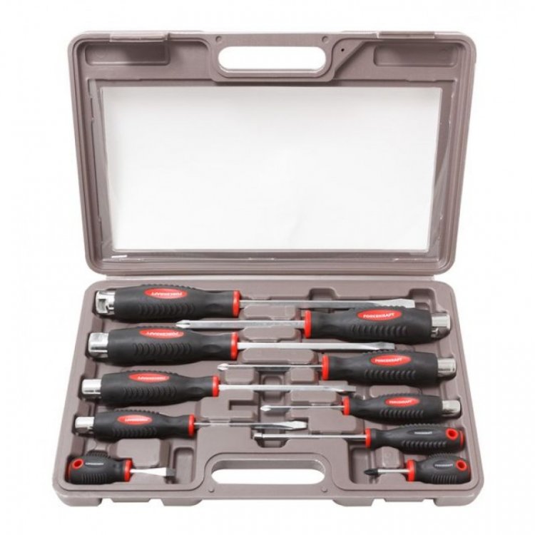 Набор отверток силовых магнитных "Profi"10пр.(SL:6.5х38мм,5.5х100мм,6.5х125мм; PH:1х38мм,1х75мм,2х125мм,3х125мм+магнит телескоп. 190-550мм)в кейсе