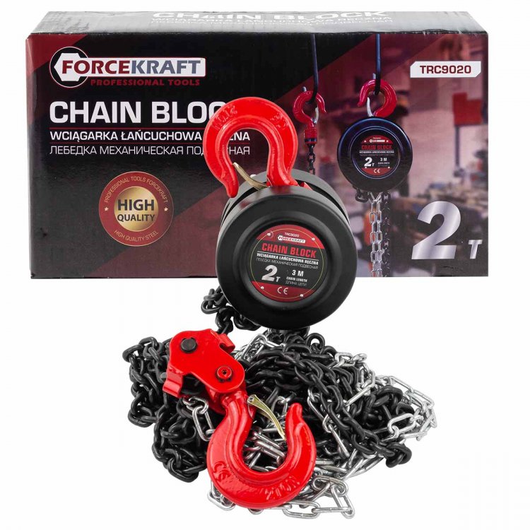 Лебедка механическая подвесная с фиксацией цепи натяжения, 2т (длина цепи - 3м) Лебедка механическая подвесная с фиксацией цепи натяжения, 2т (длина цепи - 3м)
