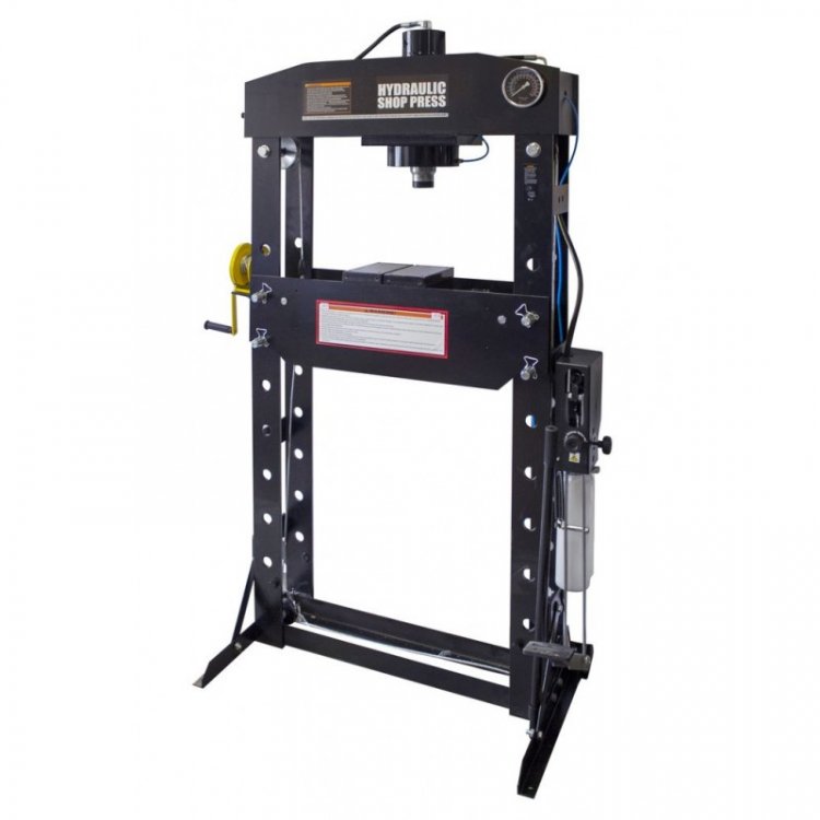Пресс гидравлический напольный 50т PROFI,ручной/ножной привод(рабочая высота: 0-1000мм, рабочая ширина: 700мм, рабочий стол: 250х700мм, ход штока: 200
