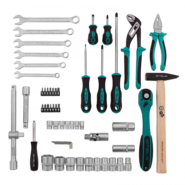 Набор инструментов 1/2", CrV, S2, усиленный кейс 58 предм, Stels