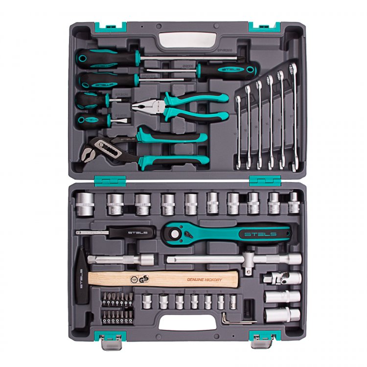 Набор инструментов 1/2", CrV, S2, усиленный кейс 58 предм, Stels