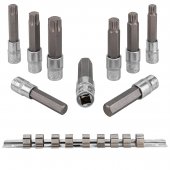 Набор головок-бит разнопрофильных Spline&Torx&Hex, 9 пр.(М14,М16,М18,Т70,Т80,Т100,Н14,Н17,Н19мм; L-100мм) 1/2", на планке Набор головок-бит разнопрофильных Spline&Torx&Hex, 9 пр.(М14,М16,М18,Т70,Т80,Т100,Н14,Н17,Н19мм; L-100мм) 1/2", на планке