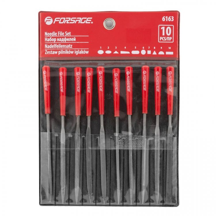 Набор надфилей разнопрофильных 10пр.(L-140мм,Ø3мм),в блистере