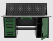 Верстак двухтумбовый дверь/5 ящиков с экраном и ящиком, зеленый 1800*700 Garopt, GT1800DY1Y5PP.green Верстак двухтумбовый дверь/5 ящиков с экраном и ящиком, зеленый 1800*700 Garopt, GT1800DY1Y5PP.green