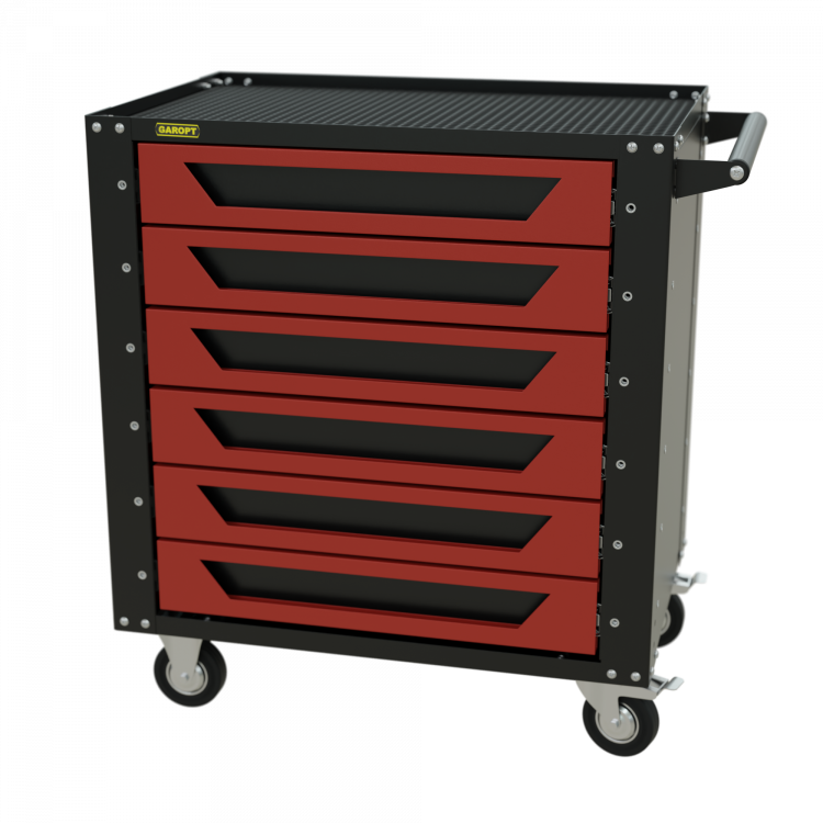Gt6.red Тележка инструментальная Garopt 6 ящиков КРАСНАЯ, Серия "Low-cost"