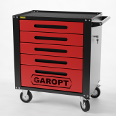 GTS5.red Тележка инструментальная Garopt 5 ящиков КРАСНАЯ, центральный замок, увеличенные колеса, доводчики,  GAROPT Серия "Standart" GTS5.red Тележка инструментальная Garopt 5 ящиков КРАСНАЯ, центральный замок, увеличенные колеса, доводчики,  GAROPT Серия "Standart"