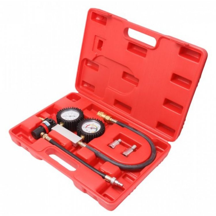Тестер утечки в цилиндрах с набором адаптеров, 4пр. (0-7 bar, М12х1.25, М14х1.25), в кейсе Тестер утечки в цилиндрах с набором адаптеров, 4пр. (0-7 bar, М12х1.25, М14х1.25), в кейсе