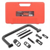 Рассухариватель клапанов струбцинного типа 10пр., (сменные толкатели: 16, 19, 24.5, 25.5, 30мм), в кейсе