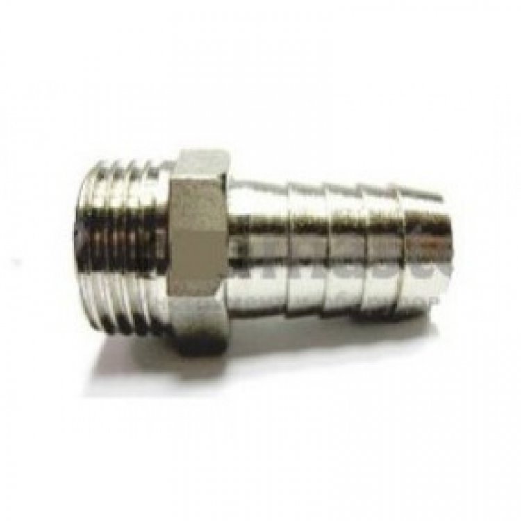 Штуцер для быстроразъема "елочка" 8 мм (железо, тип USA) Штуцер для быстроразъема "елочка" 8 мм (железо, тип USA)