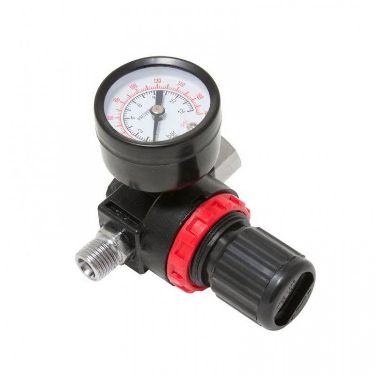 Регулятор давления воздуха с индикатором 1/4"(F)x1/4"(M) (0-12bar, нижнее расположение регулятора)