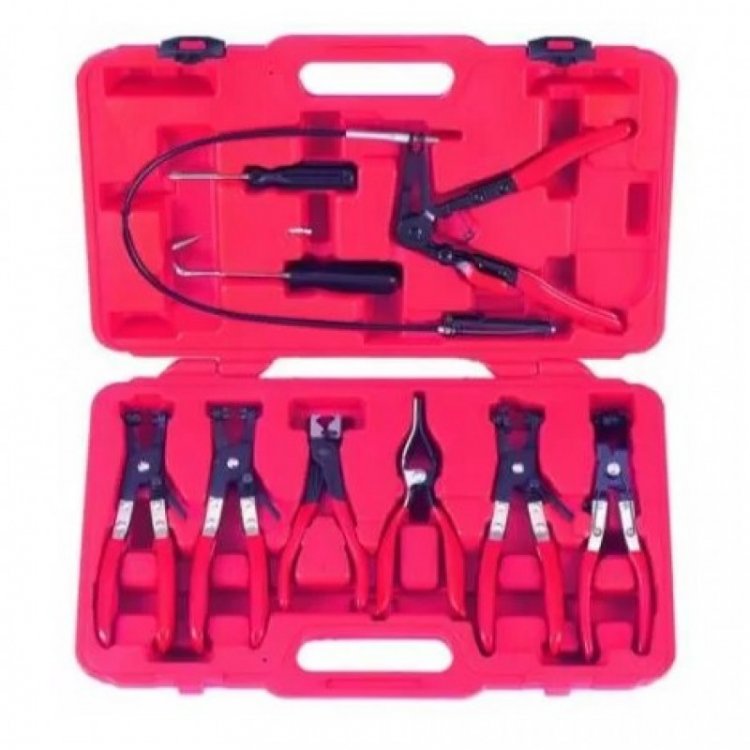 Набор щипцов для снятия и установки хомутов и шлангов 9пр., в кейсе