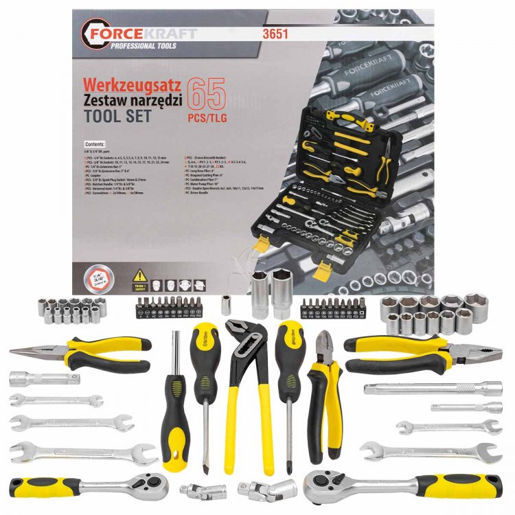 Набор инструментов 65пр. 1/4''3/8''(6гр.)(4-24мм)