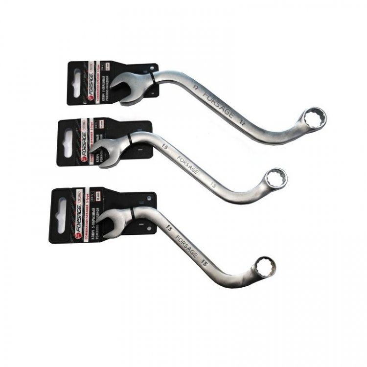 Ключ рожково-накидной S-образный 16мм на пластиковом держателе