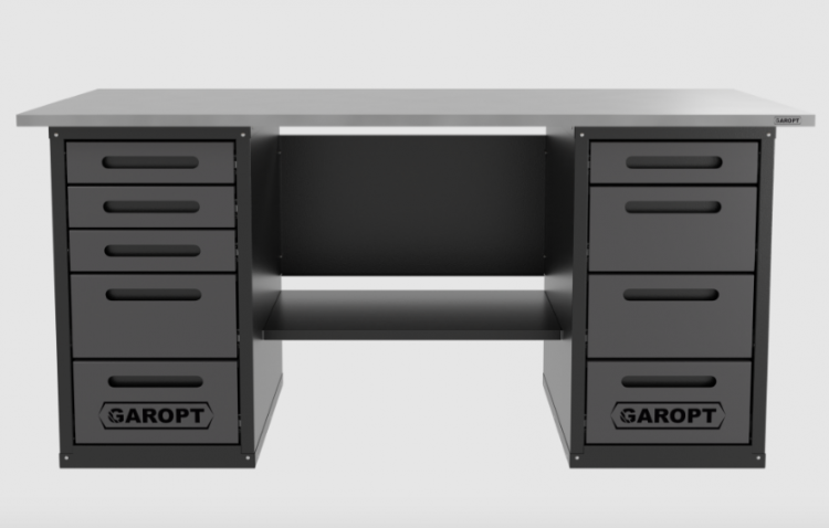 Верстак двухтумбовый 4 ящиков /5 ящиков 1800*700 серый GAROPT, GT1800Y4Y5.grey