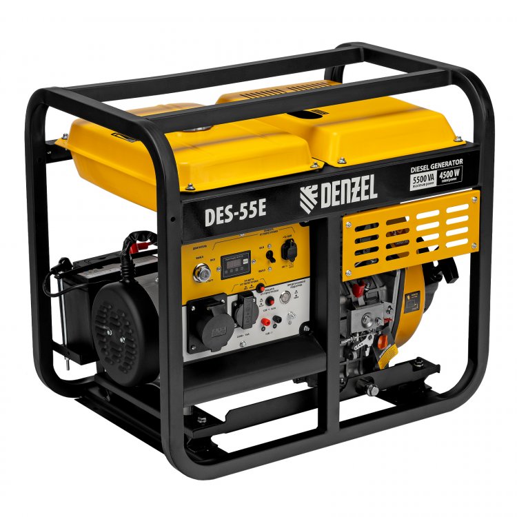 Генератор дизельный DES-55E, 5,5 кВт, 230 В, 11 л, электростартер// Denzel Генератор дизельный DES-55E, 5,5 кВт, 230 В, 11 л, электростартер// Denzel