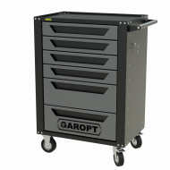 Тележка инструментальная Garopt 6 ящиков СЕРАЯ, центральный замок, увеличенные колеса, доводчики, GAROPT Серия "High", высота 1040мм