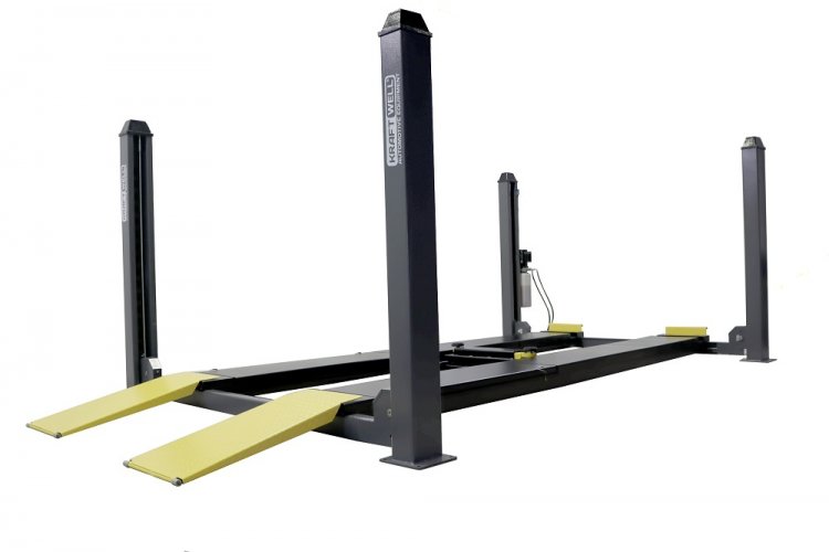 Подъемник четырехстоечный г/п 4000 кг. платформы для сход-развала с траверсой