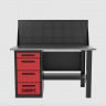 Верстак однотумбовый 4 ящика с экраном красный1400*700 Garopt, GT1400STY4PP.red