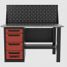 Верстак однотумбовый 4 ящика с экраном красный1400*700 Garopt, GT1400STY4PP.red