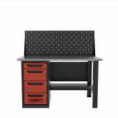 Верстак однотумбовый 4 ящика с экраном красный1400*700 Garopt, GT1400STY4PP.red