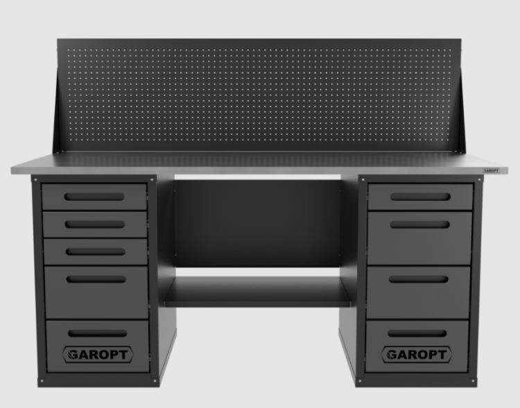 Верстак двухтумбовый 4 ящиков /5 ящиков с экраном 1800*700 серый GAROPT, GT1800Y4Y5PP.grey Верстак двухтумбовый 4 ящиков /5 ящиков с экраном 1800*700 серый GAROPT, GT1800Y4Y5PP.grey