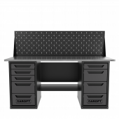 Верстак двухтумбовый 4 ящиков /5 ящиков с экраном 1800*700 серый GAROPT, GT1800Y4Y5PP.grey