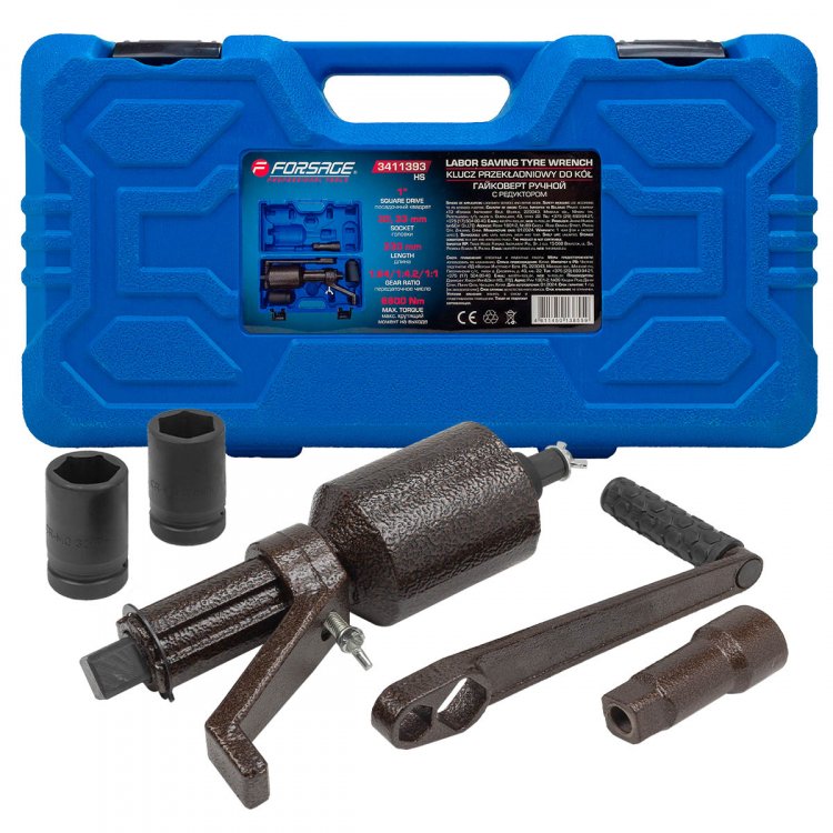 Гайковерт ручной с редуктором (Головки-32мм и 33мм, длина-330мм, передаточное число 1:1/1:4.2/1:64, 6800 Н/м)