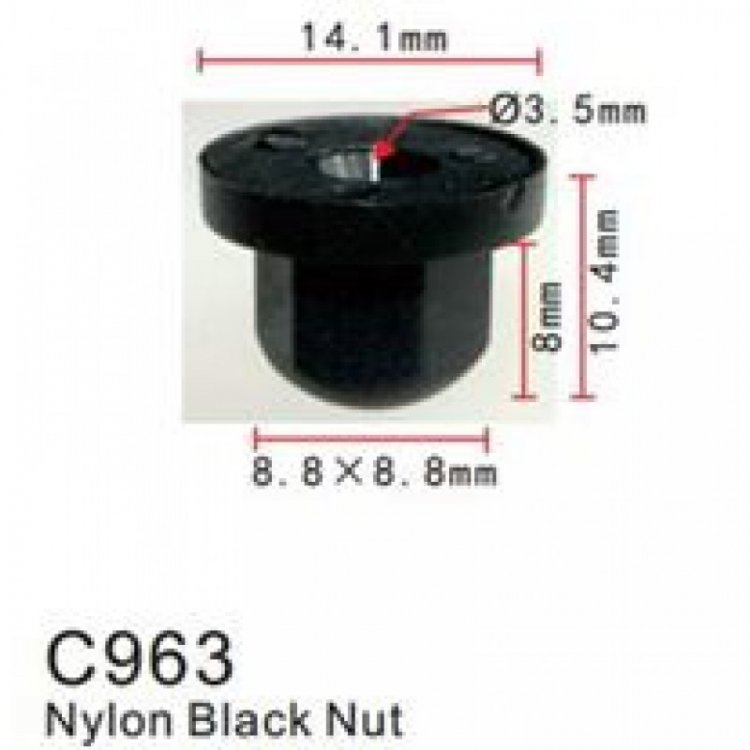 Клипса для крепления внутренней обшивки а/м Форд пластиковая (100шт/уп.)