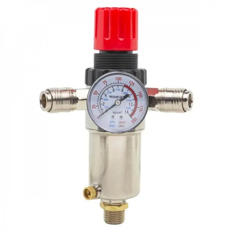 Фильтр-регулятор с индикатором давления для пневмосистем с б/с(10Мк, 800 л/мин, 0-14bar,раб. температура 5°-60°)