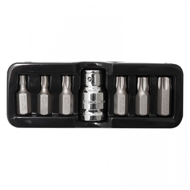 Набор бит TORX с отверстием и битодержателем,7пр.1/2"(L:30мм;Т25,Т30,Т40,Т45,Т50,Т55), в ложементе