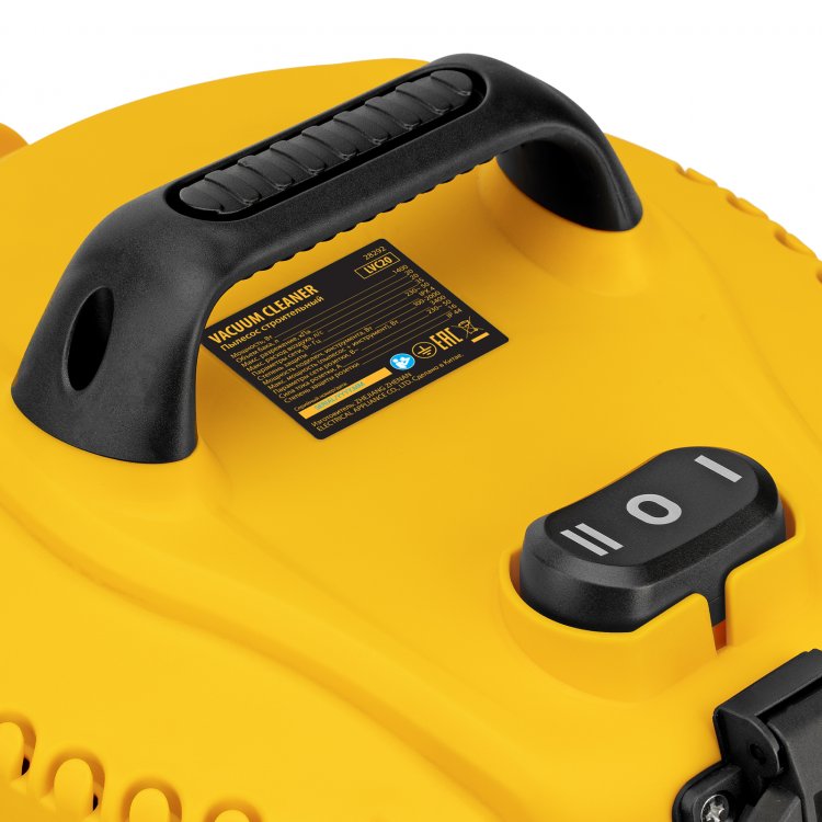 Пылесос строительный LVC20, 1400 Вт, бак 20 л, шланг 3 м, розетка с автосинхр.// Denzel Пылесос строительный LVC20, 1400 Вт, бак 20 л, шланг 3 м, розетка с автосинхр.// Denzel