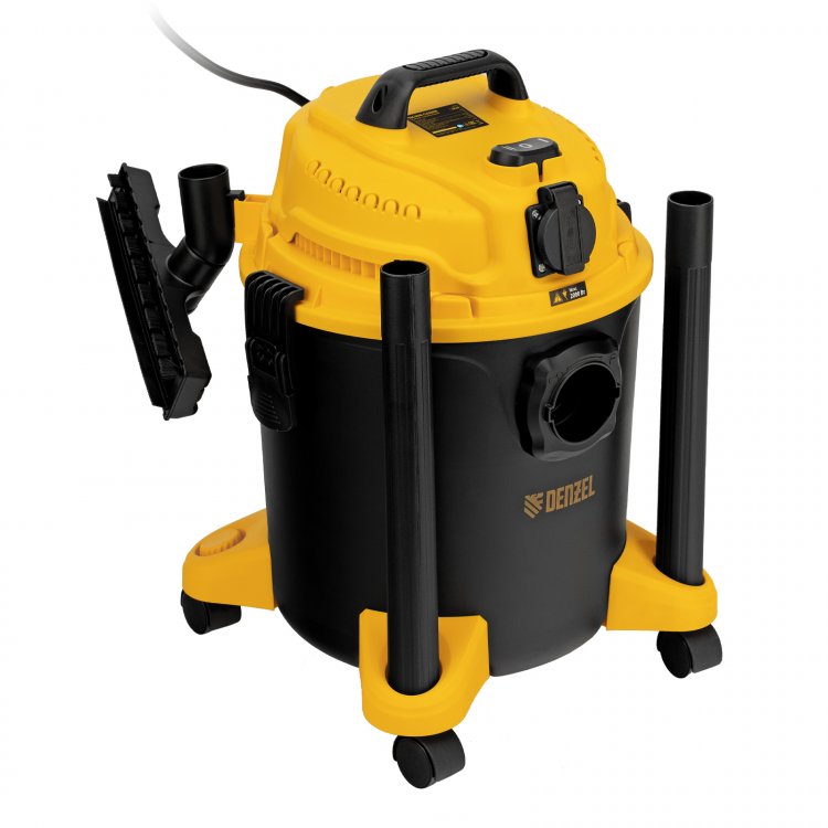 Пылесос строительный LVC20, 1400 Вт, бак 20 л, шланг 3 м, розетка с автосинхр.// Denzel Пылесос строительный LVC20, 1400 Вт, бак 20 л, шланг 3 м, розетка с автосинхр.// Denzel