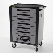 Тележка инструментальная Garopt 7 ящиков СЕРАЯ, центральный замок, увеличенные колеса, доводчики, GAROPT Серия "High", высота 1040мм Тележка инструментальная Garopt 7 ящиков СЕРАЯ, центральный замок, увеличенные колеса, доводчики, GAROPT Серия "High", высота 1040мм