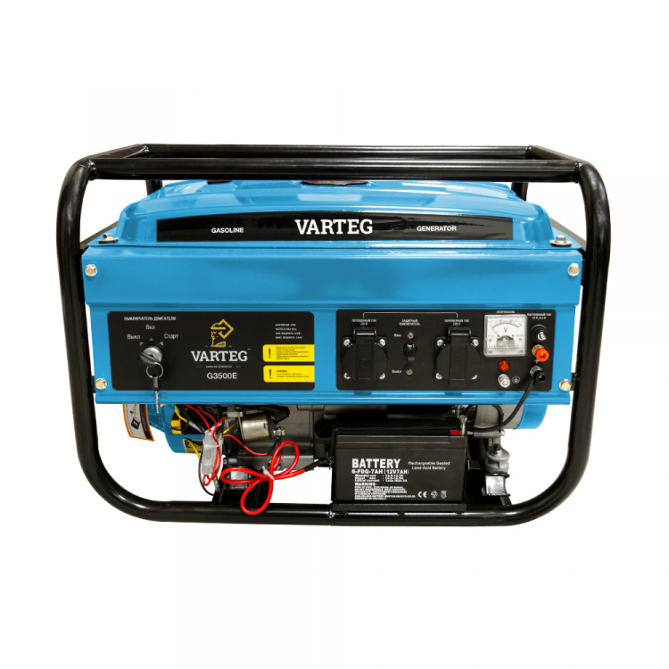 Бензиновый генератор Varteg G3500E - Бензиновый генератор Varteg G3500E (3.0 кВт / 3.5 кВт; 4Т двигатель 170F 212 куб.см 7 л.с.; алюминий; 2 * 230В/16А + 12В/5А; старт с ключа, стрелочный вольтметр; бак 15л) (арт. 5820) Бензиновый генератор Varteg G3500E - Бензиновый генератор Varteg G3500E (3.0 кВт / 3.5 кВт; 4Т двигатель 170F 212 куб.см 7 л.с.; алюминий; 2 * 230В/16А + 12В/5А; старт с ключа, стрелочный вольтметр; бак 15л) (арт. 5820)