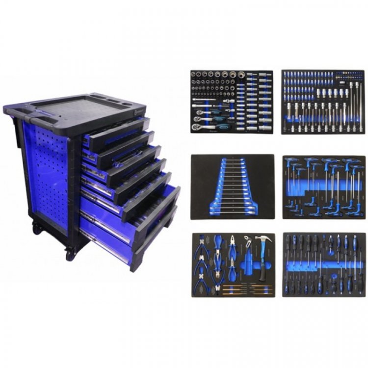 Тележка с набором инструментовCr-V 248пр,(синяя)с пластиковой защитой корпуса+2боковые перфорации460х770х980(полки:65х400х530-5шт,140х400х530мм-2шт) Тележка с набором инструментовCr-V 248пр,(синяя)с пластиковой защитой корпуса+2боковые перфорации460х770х980(полки:65х400х530-5шт,140х400х530мм-2шт)