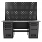 Верстак двухтумбовый 4 ящиков /5 ящиков с двумя экранами 1800*700 серый GAROPT, GT1800Y4Y5PP2.grey