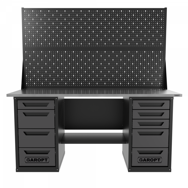 Верстак двухтумбовый 4 ящиков /5 ящиков с двумя экранами 1800*700 серый GAROPT, GT1800Y4Y5PP2.grey