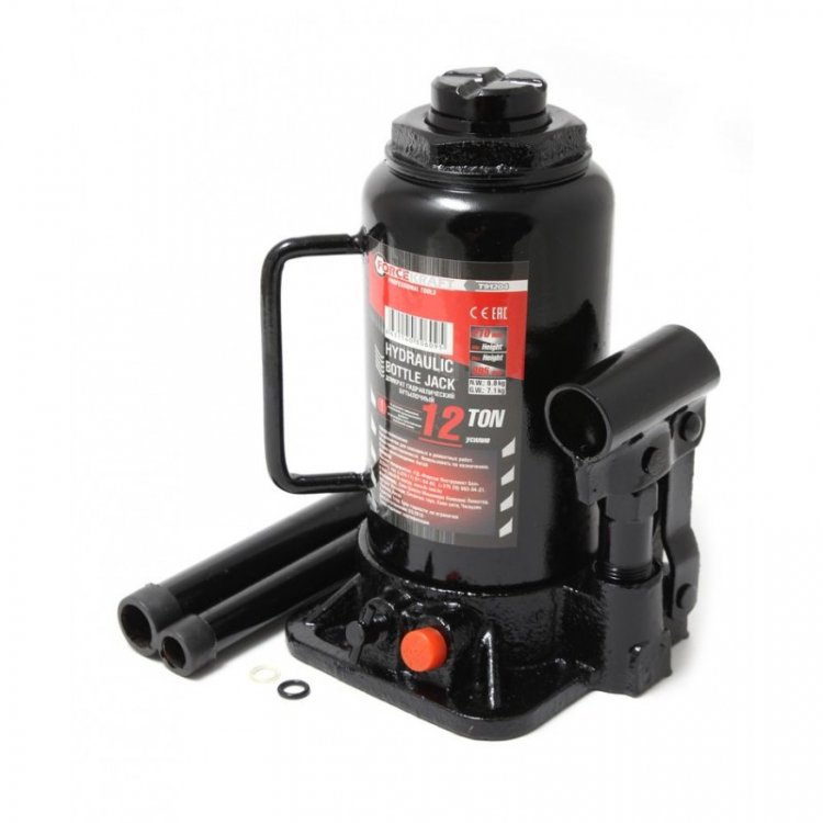 Домкрат гидравлический бутылочный, 10т (с предохранительным клапаном, минимальная высота: 190 мм, ход штока: 110 мм, ход винта: 60 мм, максимальная вы Домкрат гидравлический бутылочный, 10т (с предохранительным клапаном, минимальная высота: 190 мм, ход штока: 110 мм, ход винта: 60 мм, максимальная вы