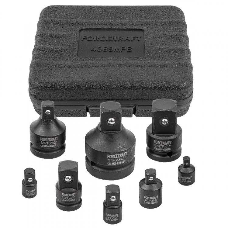 Набор адаптеров ударных,8пр(1/4(F)x3/8"(M),3/8(F)x1/4"(M),3/8(F)x1/2"(M),1/2(F)x3/8"(M),1/2(F)x3/4"(M),3/4(F)x1/2"(M),3/4(F)x1"(M),1(F)x3/4"(M)в кейсе Набор адаптеров ударных,8пр(1/4(F)x3/8"(M),3/8(F)x1/4"(M),3/8(F)x1/2"(M),1/2(F)x3/8"(M),1/2(F)x3/4"(M),3/4(F)x1/2"(M),3/4(F)x1"(M),1(F)x3/4"(M)в кейсе