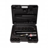 Пробойник гидравлический с насосом 11т (Ø22, 27.5, 34, 43, 49, 60мм; сталь нерж.-1.6мм; медь/алюм.-3.2мм,ход штока-22мм), в кейсе