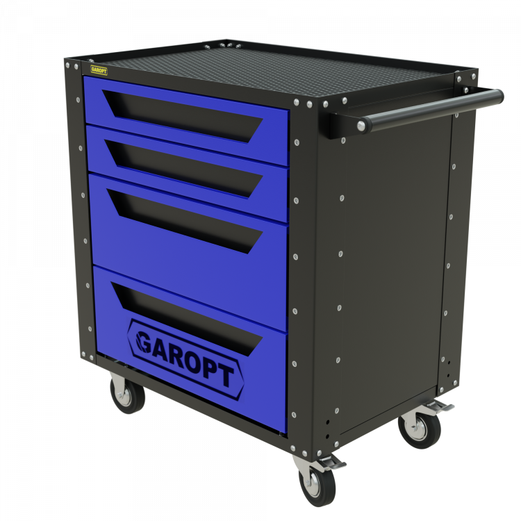 Gt4.blue Тележка инструментальная Garopt 4 ящика СИНЯЯ, Серия "Low-cost"