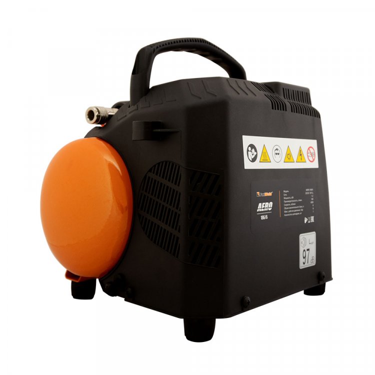 Компрессор безмасляный AERO 186/6 - безмасляный, 1,2кВт, 180л/мин, бак 6л (арт. 7128) Компрессор безмасляный AERO 186/6 - безмасляный, 1,2кВт, 180л/мин, бак 6л (арт. 7128)