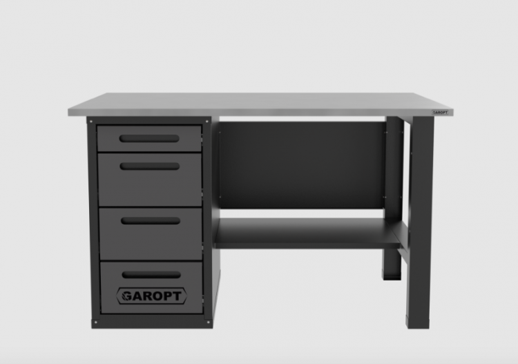 Верстак однотумбовый 4 ящика серый 1400*700 Garopt, GT1400STY4.grey