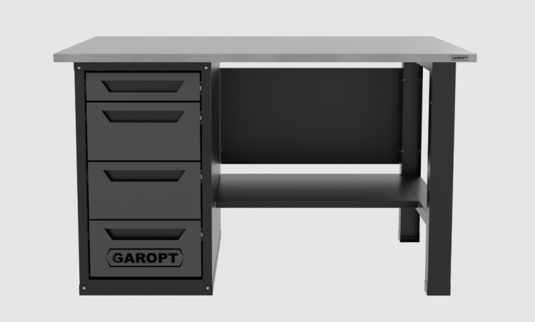 Верстак однотумбовый 4 ящика серый 1400*700 Garopt, GT1400STY4.grey