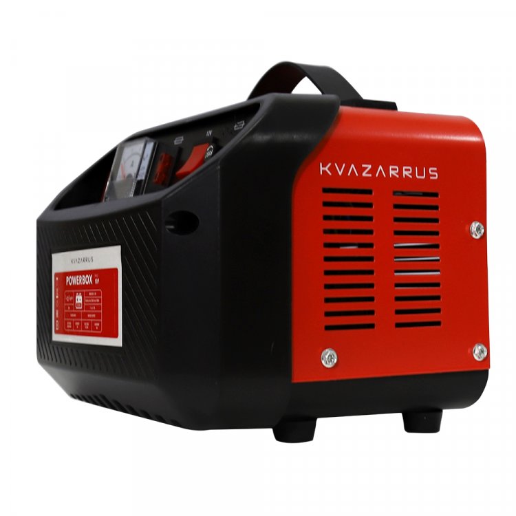 Зарядное устройство KVAZARRUS PowerBox 10P - Напряж. питан. - 220В/50Гц, потреб.ток  -  2А, Заряж.аккум 12/24В, АЧ 20-90, ток заряд 4А-7А, напряж.заряда 12/24: 14.5-14.8/29-29.6, ток запуска 12/24 - НЕТ, защита от перегрева, темп.-20С - +40С, длина с