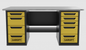 Верстак двухтумбовый 4 ящиков /5 ящиков 1800*700 желтый GAROPT, GT1800Y4Y5.yell