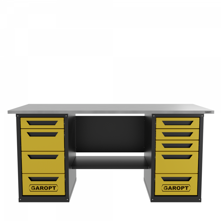 Верстак двухтумбовый 4 ящиков /5 ящиков 1800*700 желтый GAROPT, GT1800Y4Y5.yell