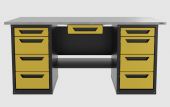 Верстак с ящиком двухтумбовый 4 ящиков /4 ящиков, желтый 1800*700 GAROPT, GT1800Y1Y4Y4.yell Верстак с ящиком двухтумбовый 4 ящиков /4 ящиков, желтый 1800*700 GAROPT, GT1800Y1Y4Y4.yell